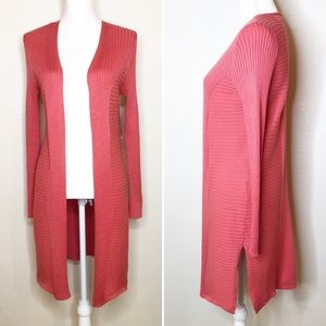 Alexandra + Oak Womens Lightweight Long Sleeve Orange Cardigan SM